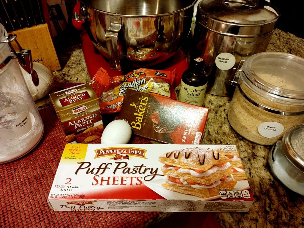 Almond Paste Filled Crescents with Puff Pastry
